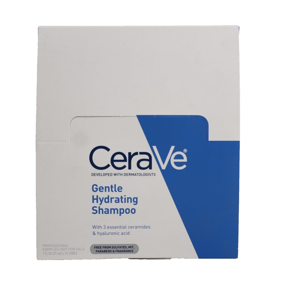 Cerave Gentle Hydrating Shampoo Travel Size 1 Oz Tubes Box Of 15 (15oz Total)